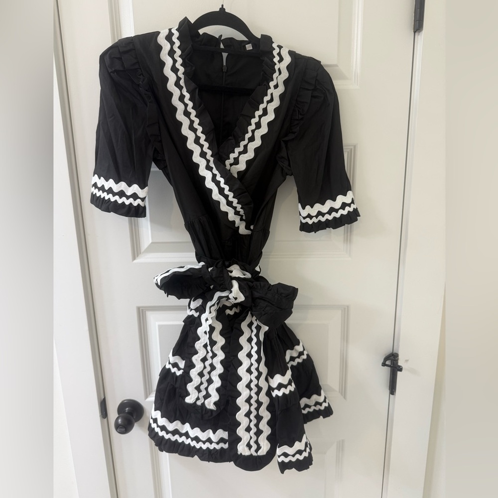 Black and White Ruffle Dress